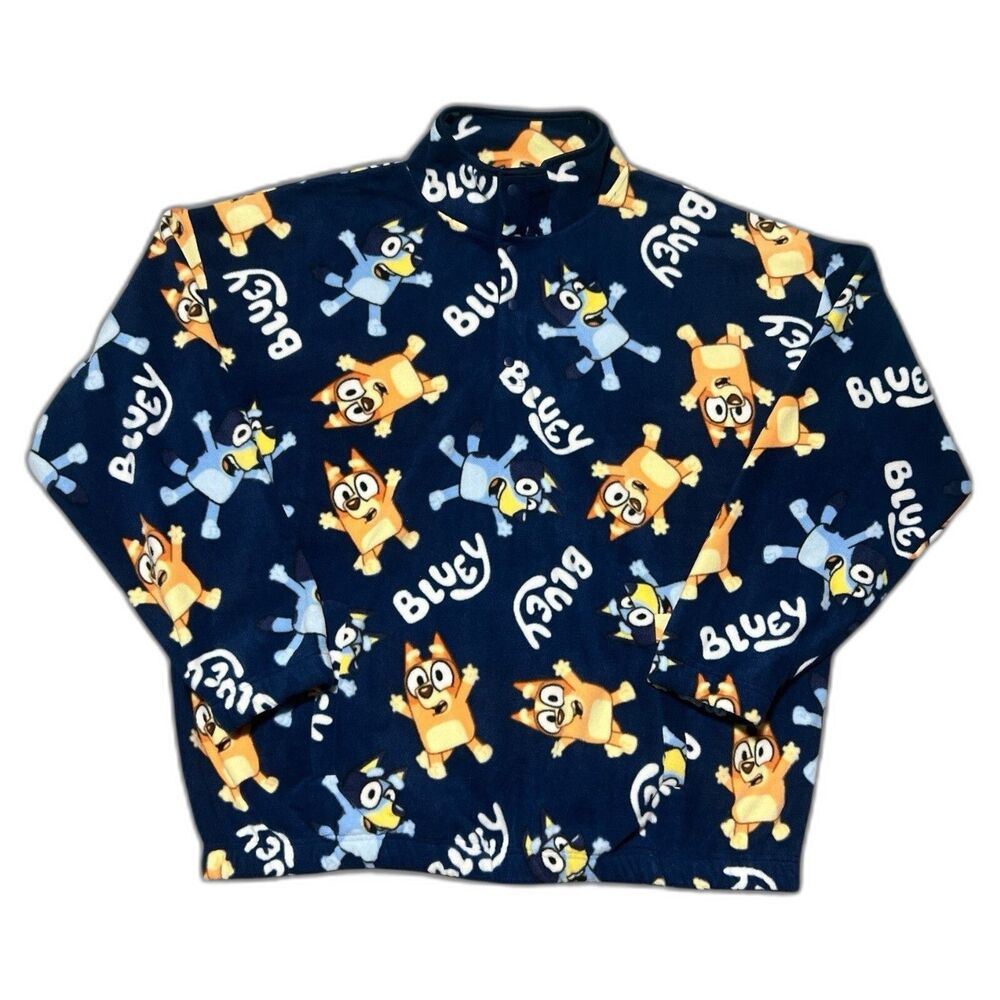 Bluey & Bingo Jacket Adult Large Polar Fleece Disney Zip Pockets NWT